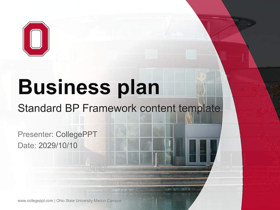 Ohio State University-Marion Campus Competition/Entrepreneurship Contest PPT Template4:3 ratio PPT effect preview image9