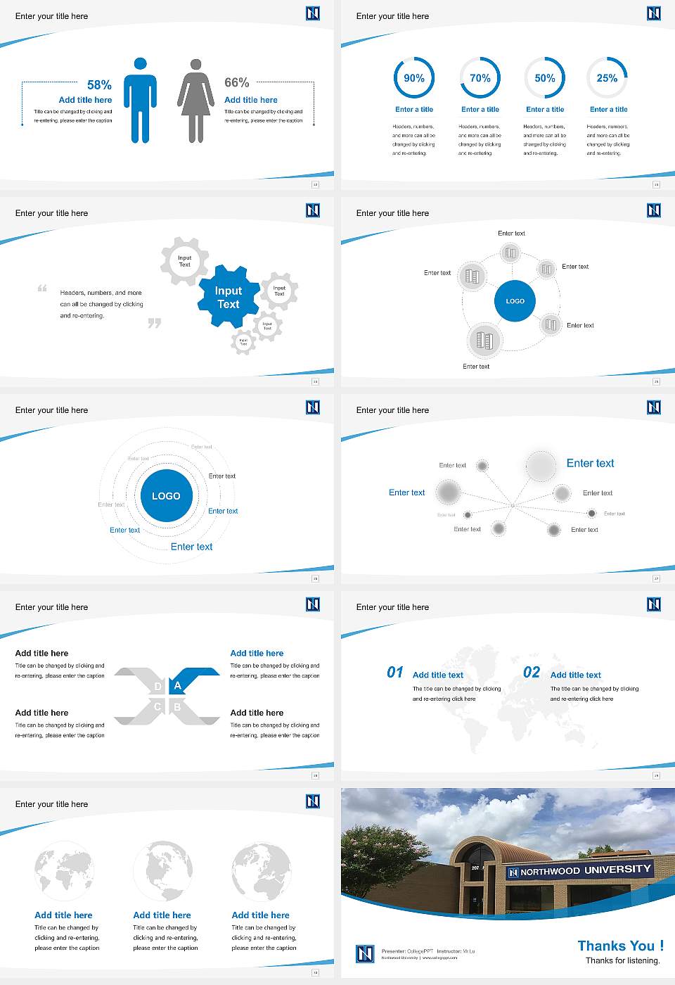 Northwood University Course/Courseware Creation PPT Template16:9 ratio PPT effect preview image4