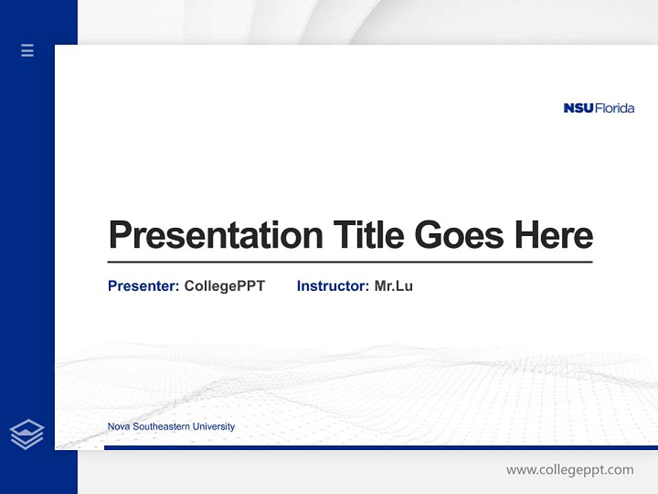 Nova Southeastern University Thesis Proposal/Graduation Defense PPT Template4:3 ratio PPT effect preview image5