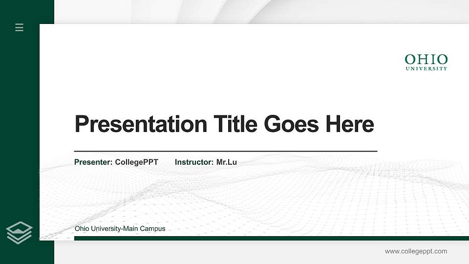 Ohio University-Main Campus Thesis Proposal/Graduation Defense PPT Template16:9 ratio PPT effect preview image
