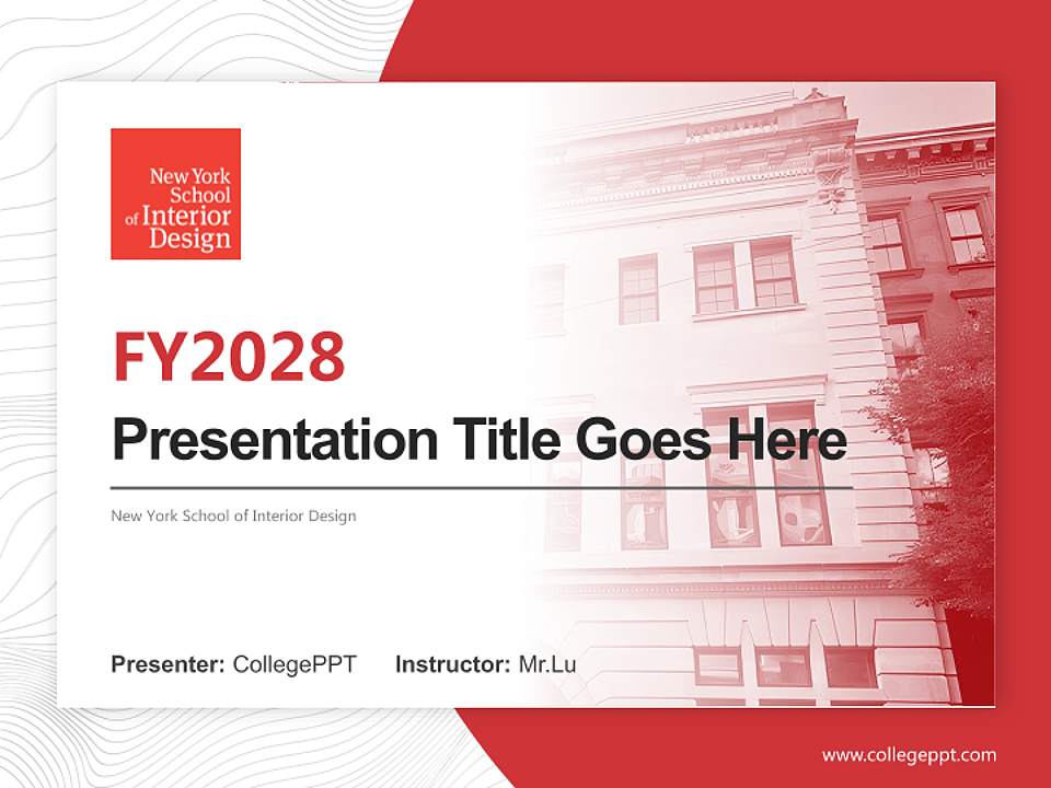 New York School of Interior Design Academic Presentation/Research Findings Report PPT Template4:3 ratio PPT effect preview image5