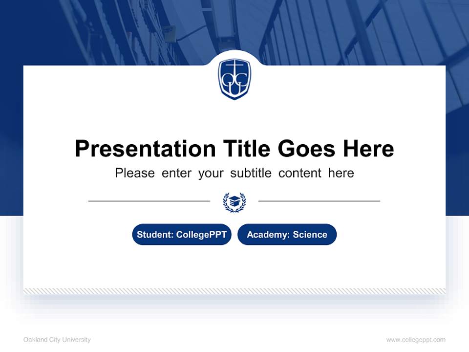 Oakland City University National Scholarship Defense PPT Template4:3 ratio PPT effect preview image4