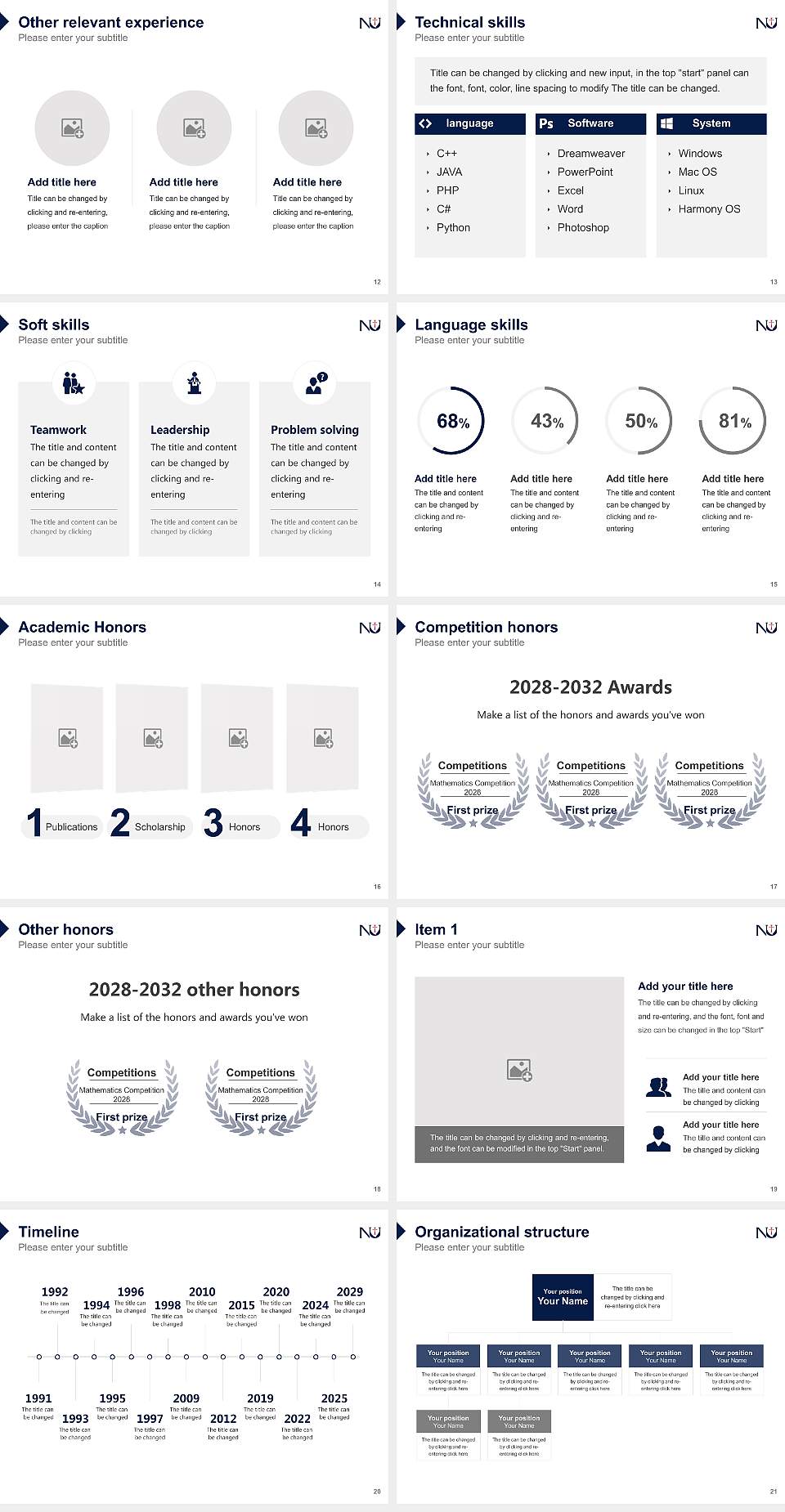 Newman University Resume PPT Template4:3 ratio PPT effect preview image3