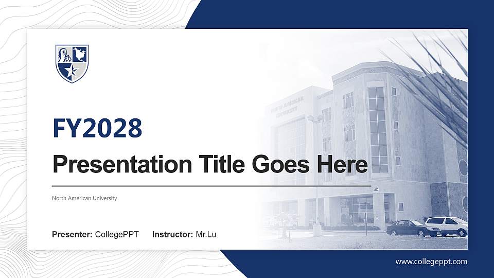 North American University Academic Presentation/Research Findings Report PPT Template16:9 ratio PPT effect preview image