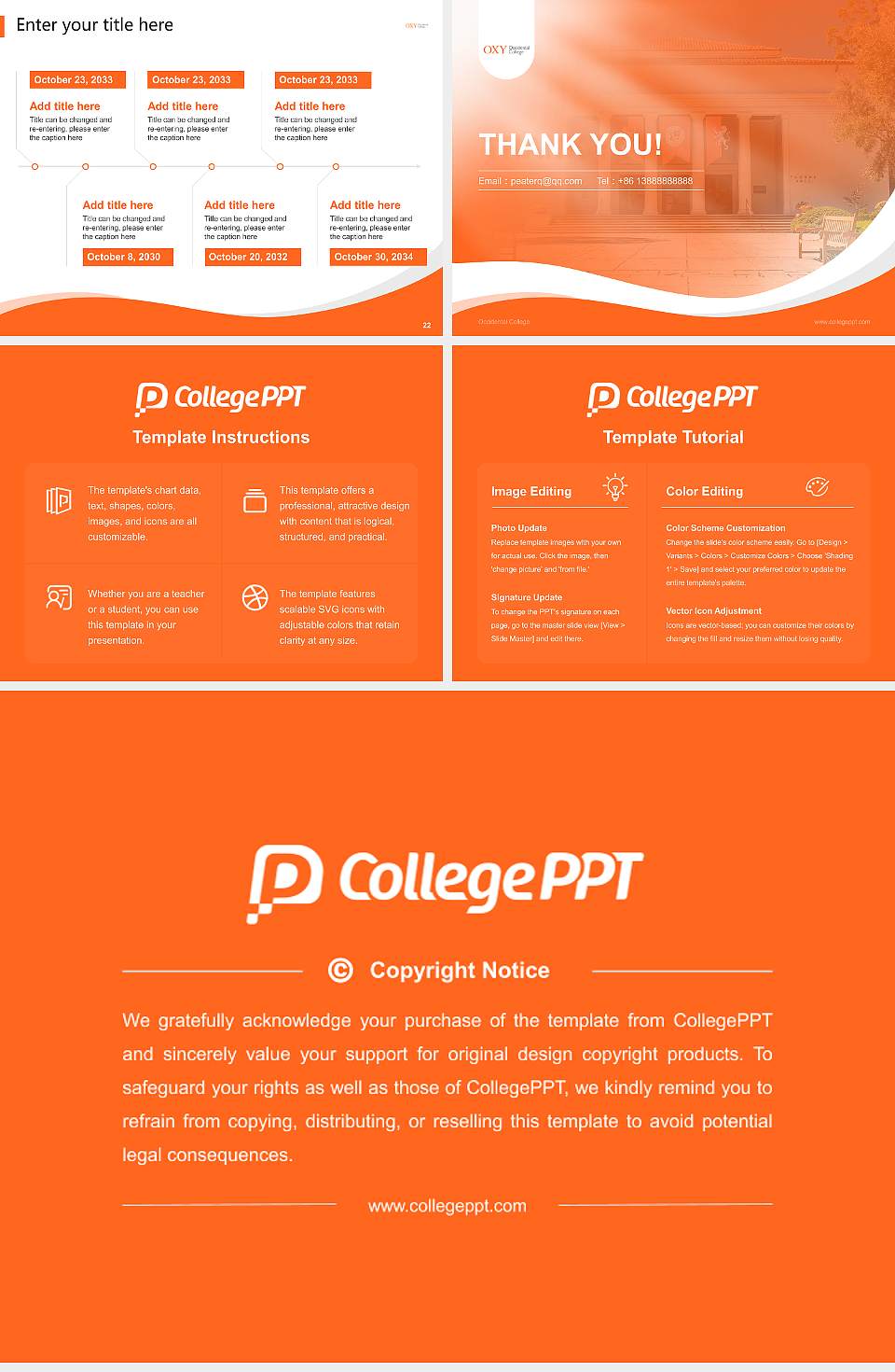 Occidental College Lecture Sharing and Networking Event PPT Template4:3 ratio PPT effect preview image4