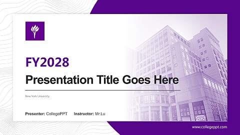 New York University Academic Presentation/Research Findings Report PPT Template