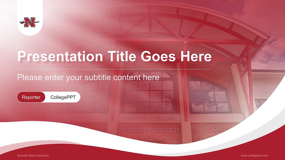 Nicholls State University Lecture Sharing and Networking Event PPT Template16:9 ratio PPT effect preview image