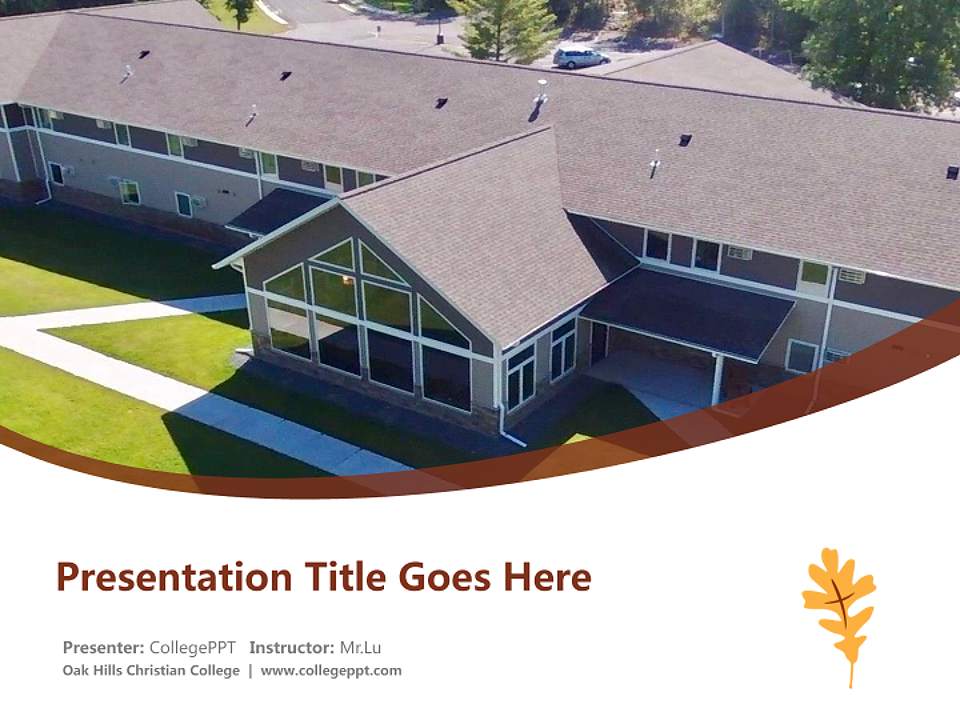 Oak Hills Christian College Course/Courseware Creation PPT Template4:3 ratio PPT effect preview image5