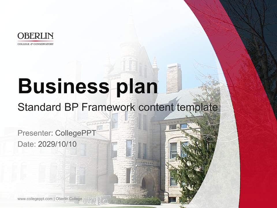 Oberlin College Competition/Entrepreneurship Contest PPT Template4:3 ratio PPT effect preview image9
