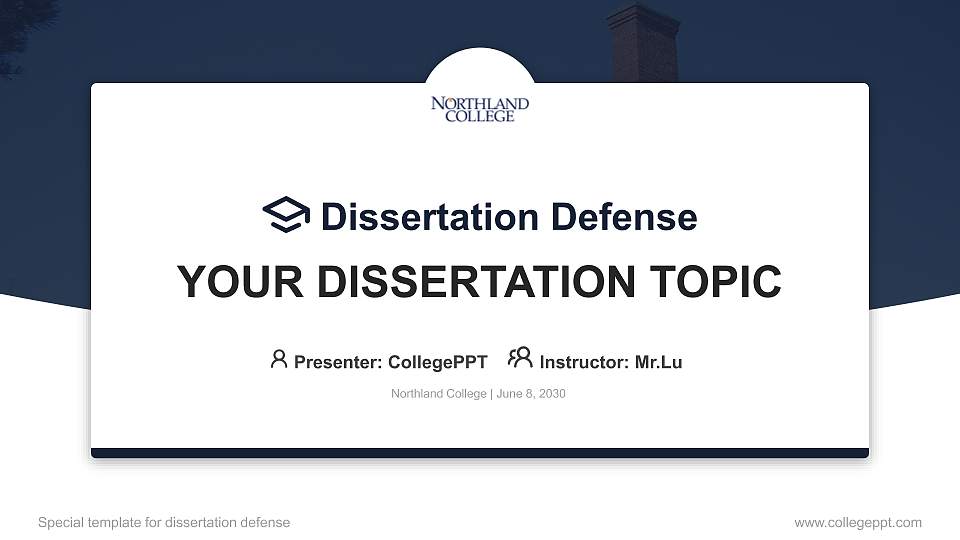 Northland College Graduation Thesis Defense PPT Template16:9 ratio PPT effect preview image