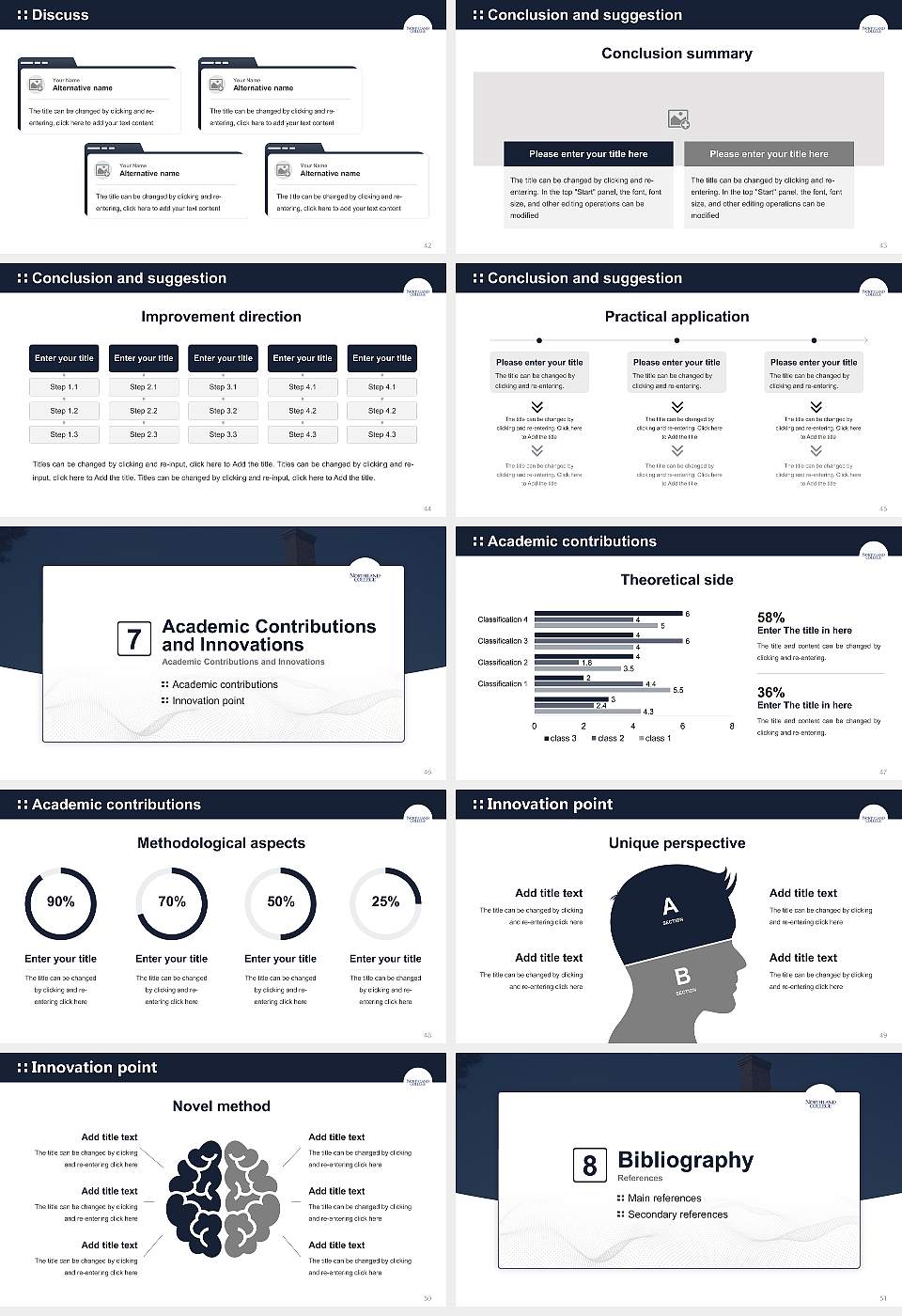 Northland College Graduation Thesis Defense PPT Template16:9 ratio PPT effect preview image6