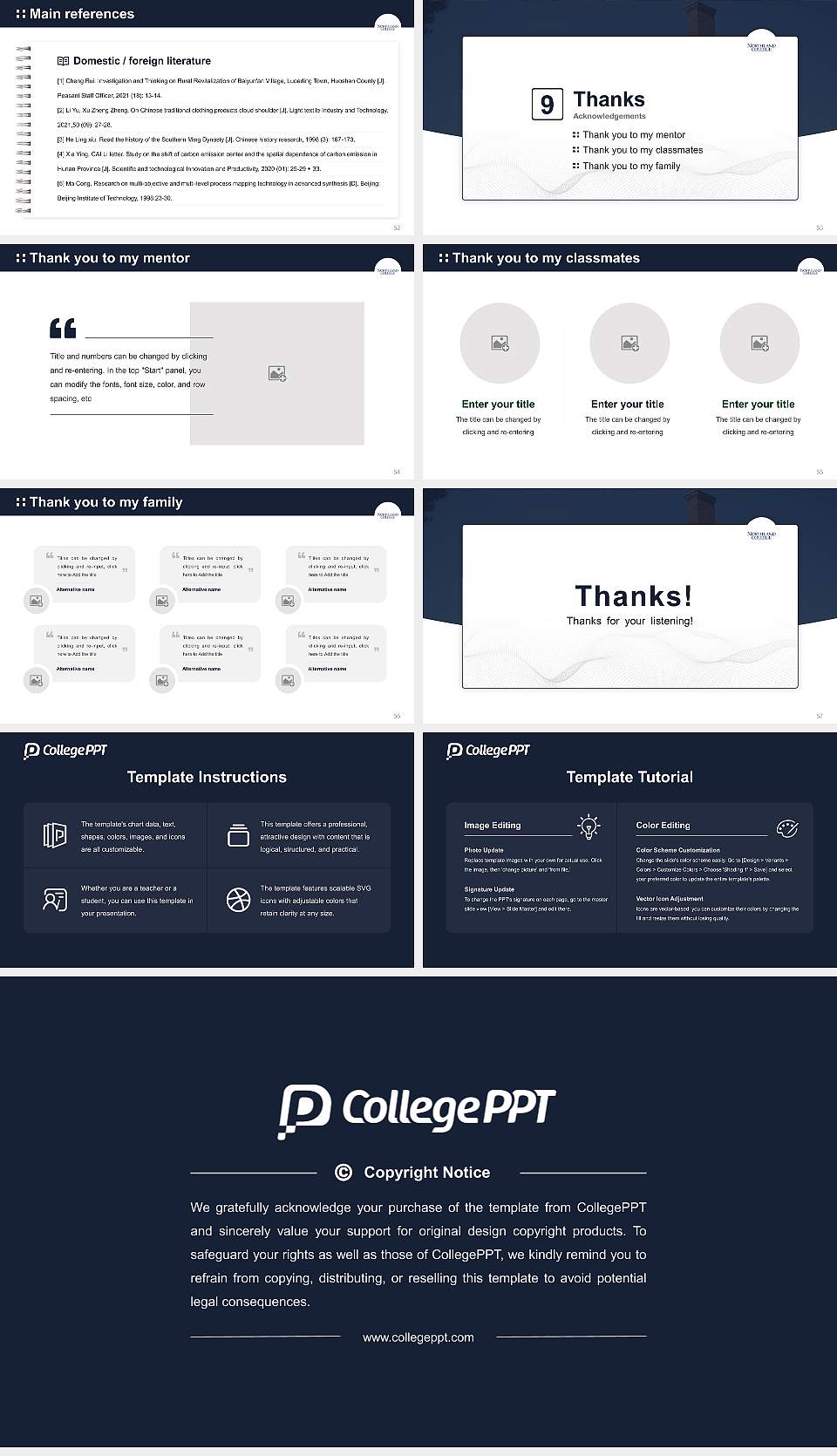 Northland College Graduation Thesis Defense PPT Template16:9 ratio PPT effect preview image7