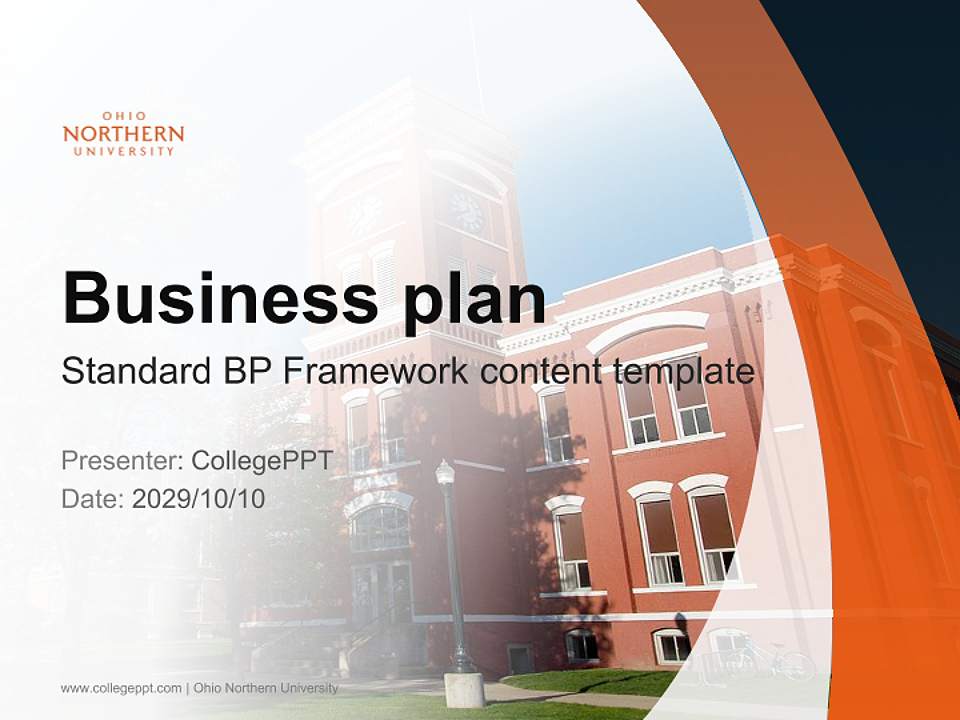 Ohio Northern University Competition/Entrepreneurship Contest PPT Template4:3 ratio PPT effect preview image9