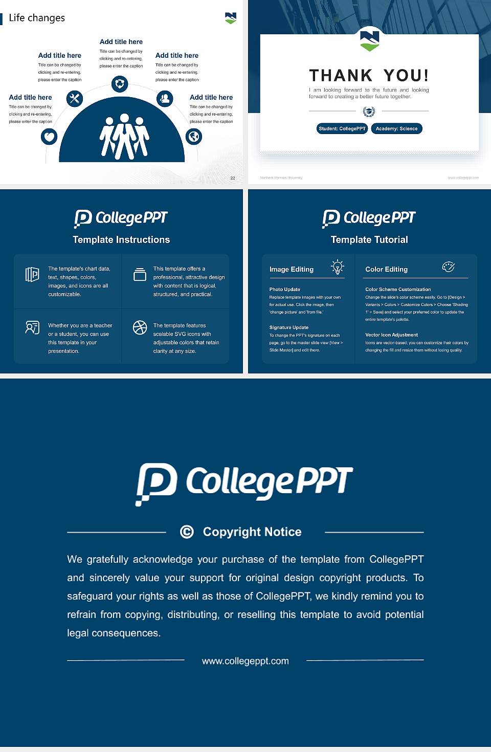 Northern Vermont University National Scholarship Defense PPT Template4:3 ratio PPT effect preview image4