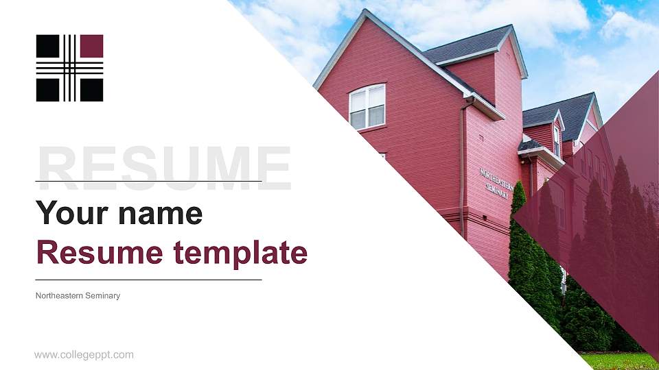 Northeastern Seminary Resume PPT Template16:9 ratio PPT effect preview image