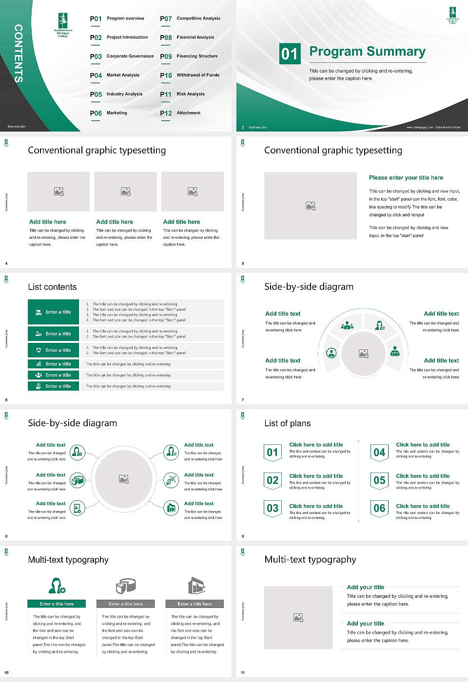 Northwestern Michigan College Competition/Entrepreneurship Contest PPT Template16:9 ratio PPT effect preview image2