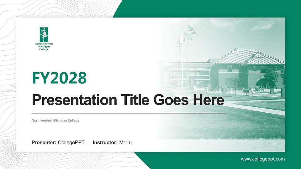 Northwestern Michigan College Academic Presentation/Research Findings Report PPT Template16:9 ratio PPT effect preview image