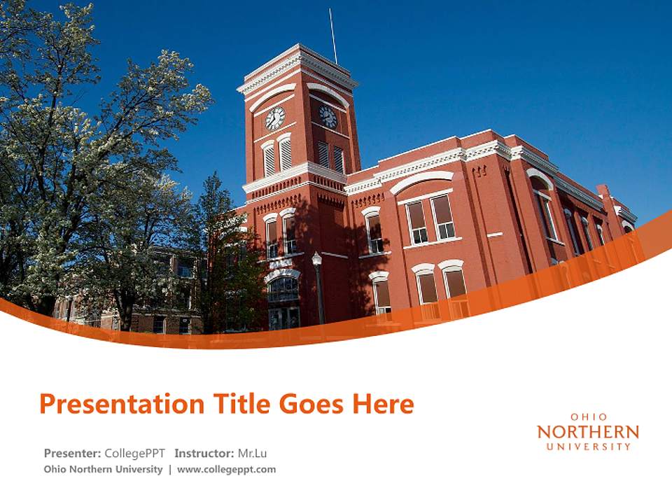 Ohio Northern University Course/Courseware Creation PPT Template4:3 ratio PPT effect preview image5