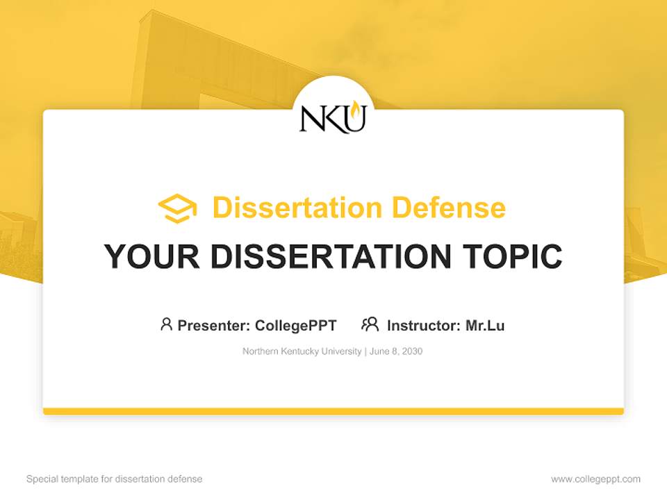 Northern Kentucky University Graduation Thesis Defense PPT Template4:3 ratio PPT effect preview image7