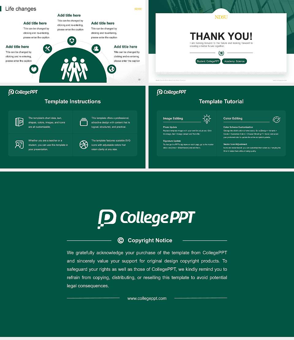 North Dakota State University-Main Campus National Scholarship Defense PPT Template16:9 ratio PPT effect preview image4
