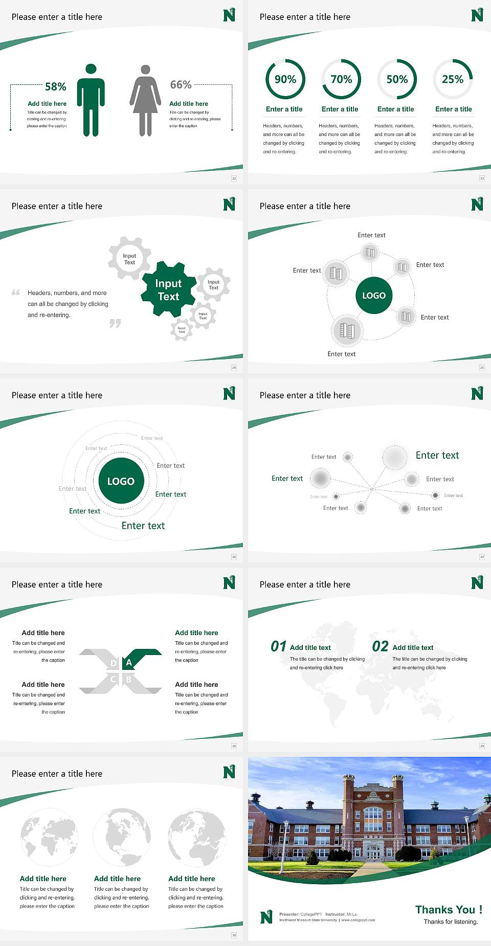 Northwest Missouri State University Course/Courseware Creation PPT Template4:3 ratio PPT effect preview image4