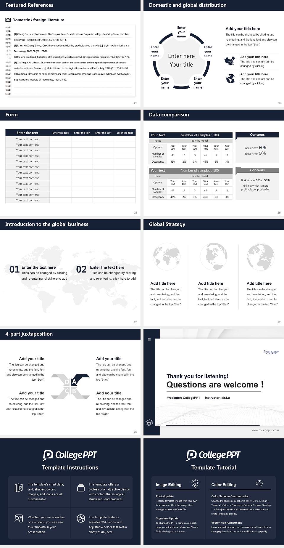 Northland College Thesis Proposal/Graduation Defense PPT Template4:3 ratio PPT effect preview image4