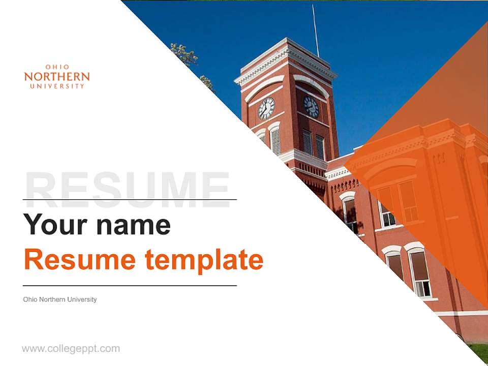 Ohio Northern University Resume PPT Template4:3 ratio PPT effect preview image5