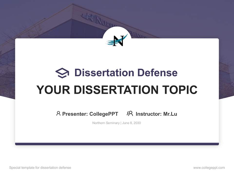 Northern Seminary Graduation Thesis Defense PPT Template4:3 ratio PPT effect preview image7