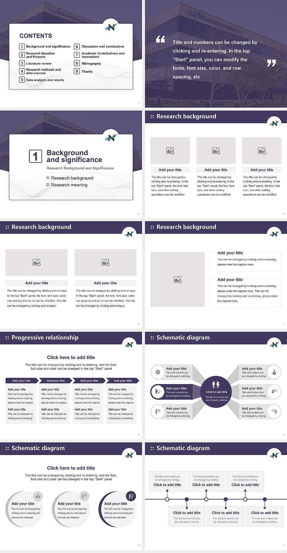 Northern Seminary Graduation Thesis Defense PPT Template4:3 ratio PPT effect preview image2