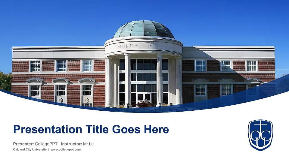 Oakland City University Course/Courseware Creation PPT Template16:9 ratio PPT effect preview image