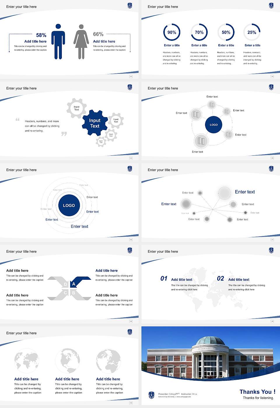 Oakland City University Course/Courseware Creation PPT Template16:9 ratio PPT effect preview image4
