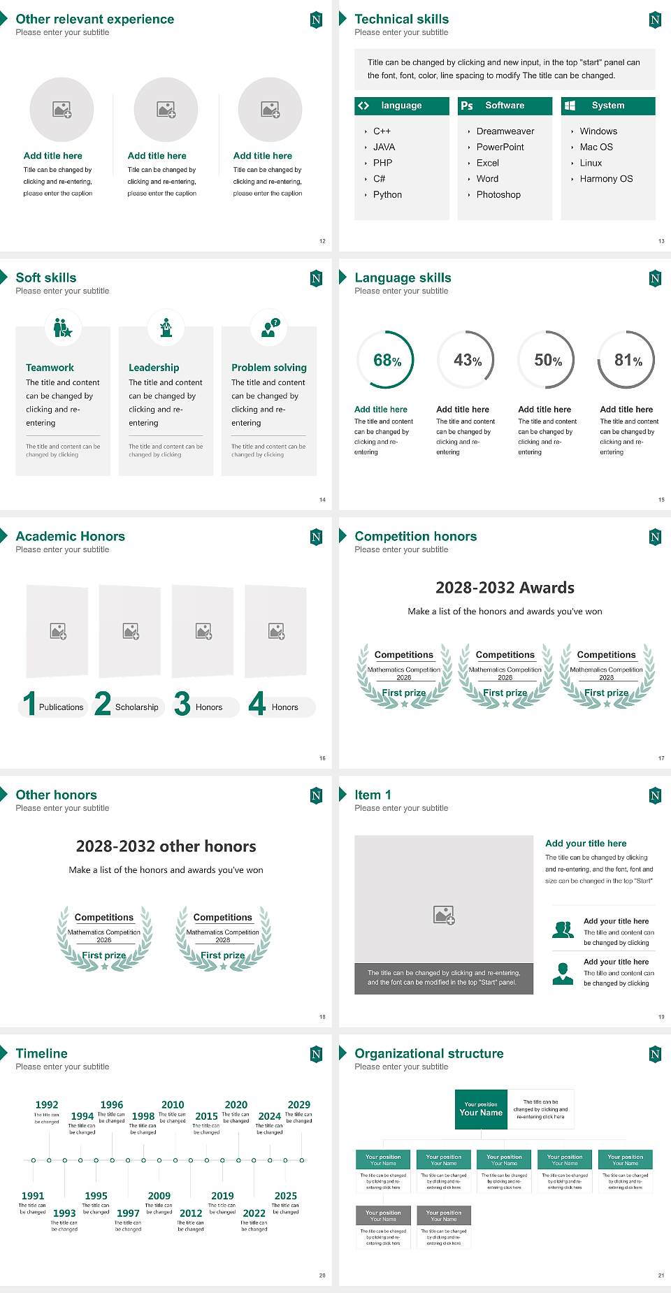 Nichols College Resume PPT Template4:3 ratio PPT effect preview image3