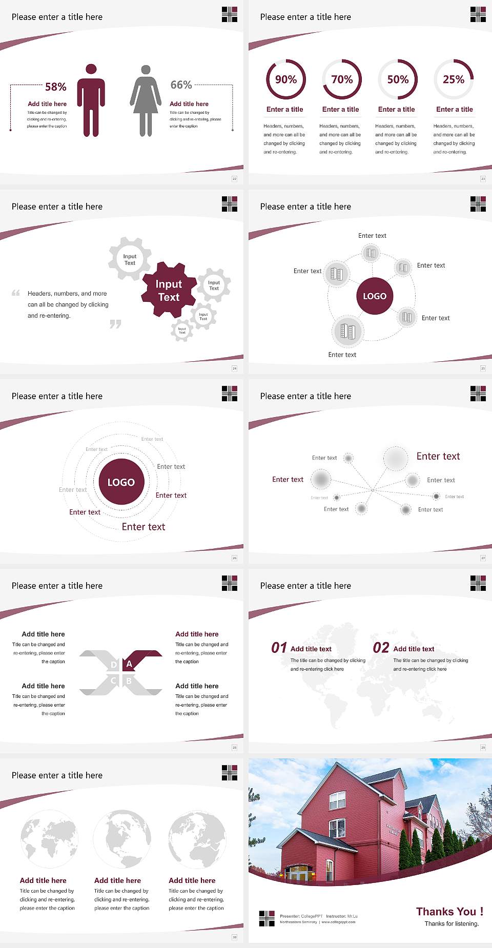 Northeastern Seminary Course/Courseware Creation PPT Template4:3 ratio PPT effect preview image4