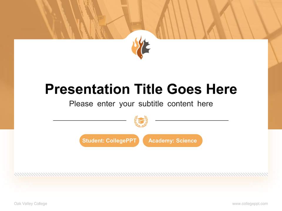 Oak Valley College National Scholarship Defense PPT Template4:3 ratio PPT effect preview image4