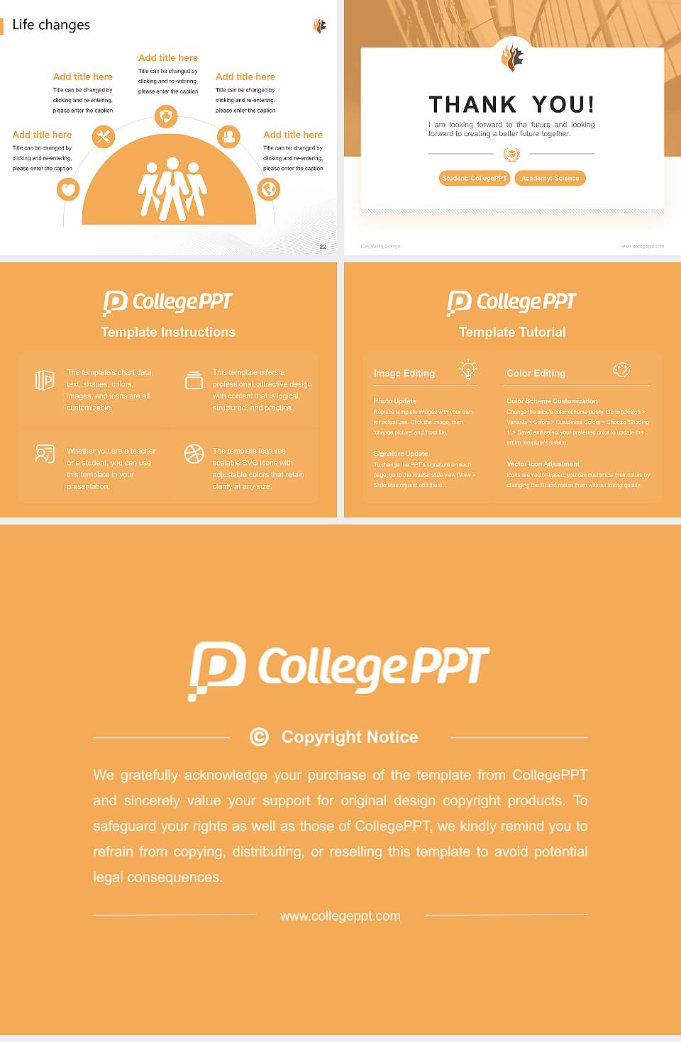 Oak Valley College National Scholarship Defense PPT Template4:3 ratio PPT effect preview image4