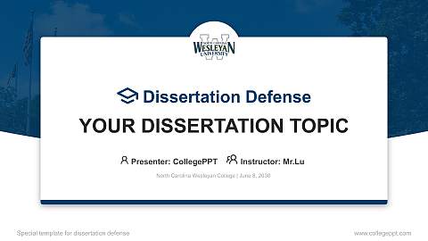 North Carolina Wesleyan College Graduation Thesis Defense PPT Template