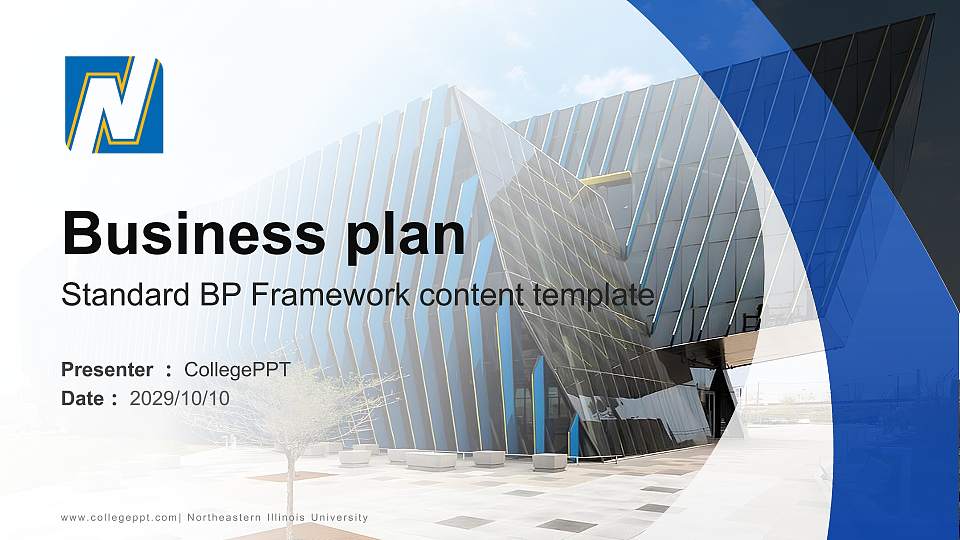 Northeastern Illinois University Competition/Entrepreneurship Contest PPT Template16:9 ratio PPT effect preview image