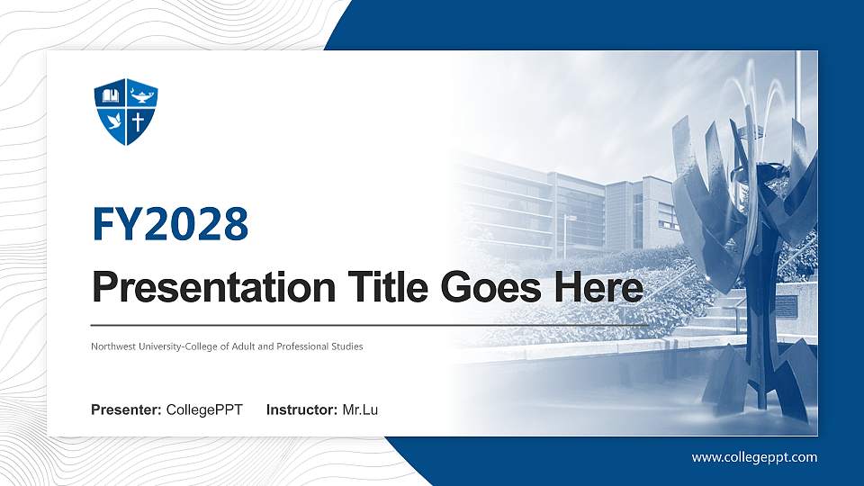 Northwest University-College of Adult and Professional Studies Academic Presentation/Research Findings Report PPT Template16:9 ratio PPT effect preview image