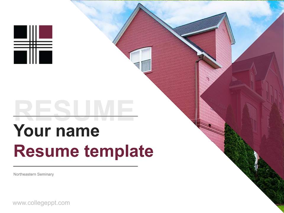 Northeastern Seminary Resume PPT Template4:3 ratio PPT effect preview image5