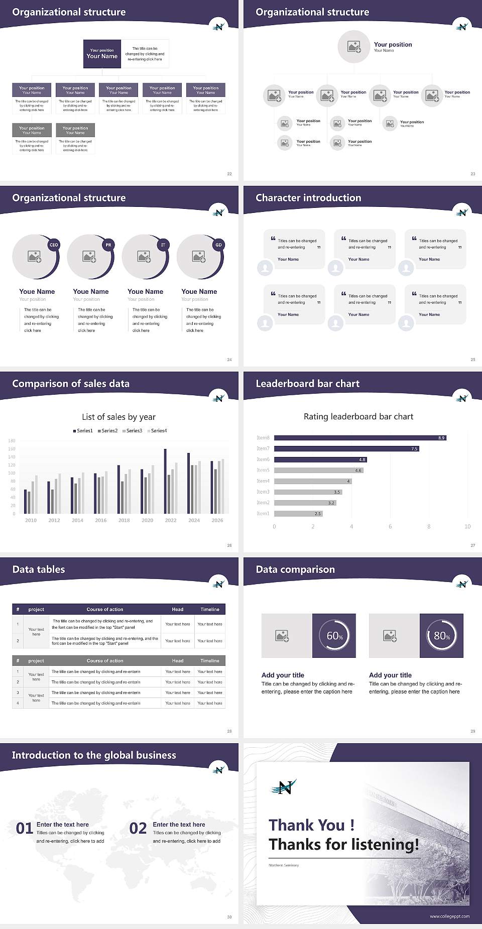 Northern Seminary Academic Presentation/Research Findings Report PPT Template4:3 ratio PPT effect preview image4