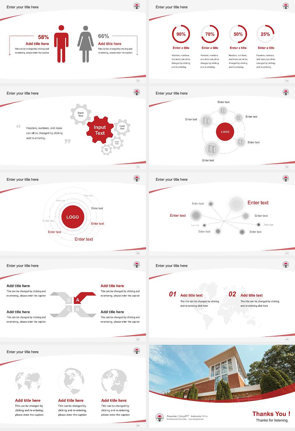 North Greenville University Course/Courseware Creation PPT Template16:9 ratio PPT effect preview image4