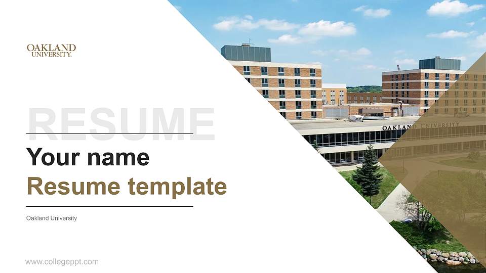 Oakland University Resume PPT Template16:9 ratio PPT effect preview image