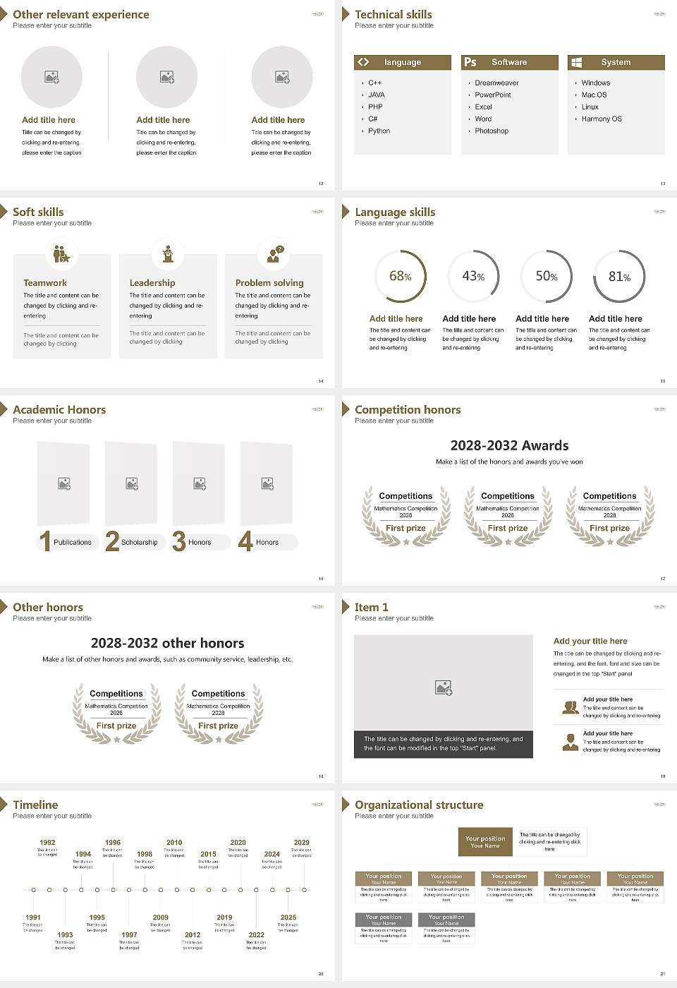 Oakland University Resume PPT Template16:9 ratio PPT effect preview image3
