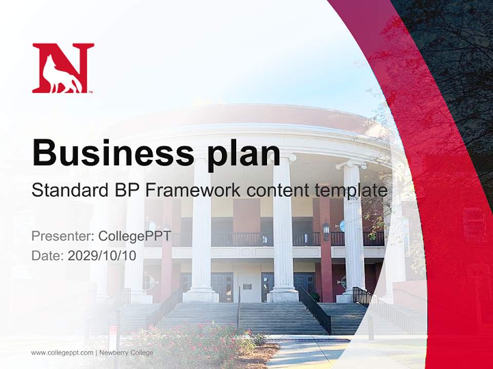 Newberry College Competition/Entrepreneurship Contest PPT Template4:3 ratio PPT effect preview image9