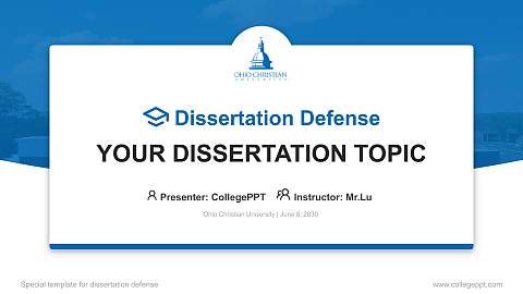 Ohio Christian University Graduation Thesis Defense PPT Template