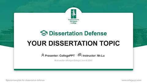 Northwestern Michigan College Graduation Thesis Defense PPT Template