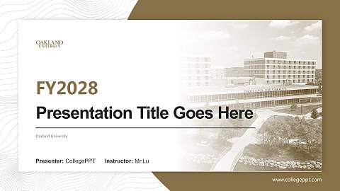 Oakland University Academic Presentation/Research Findings Report PPT Template