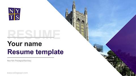 New York Theological Seminary Resume PPT Template