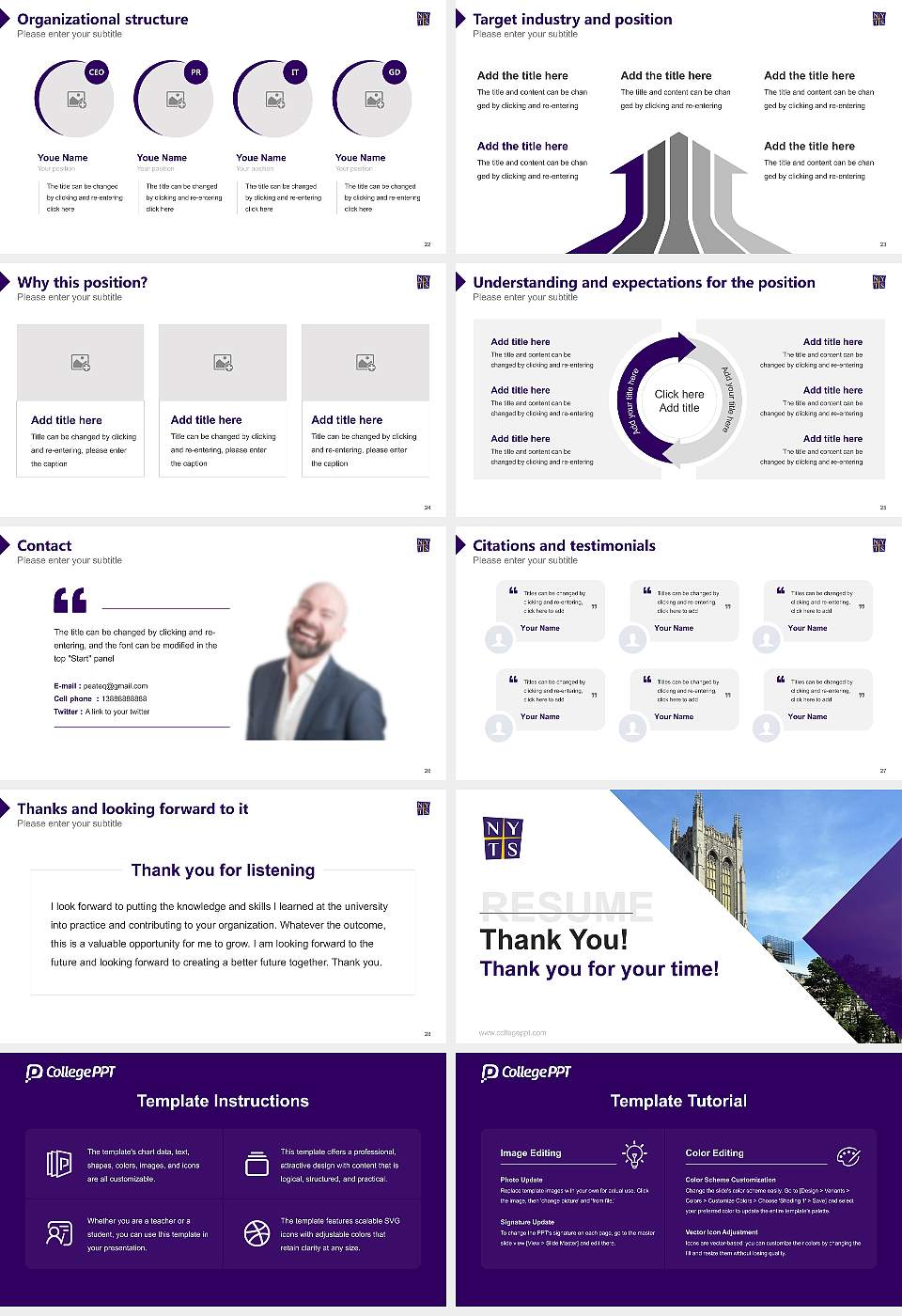 New York Theological Seminary Resume PPT Template16:9 ratio PPT effect preview image4
