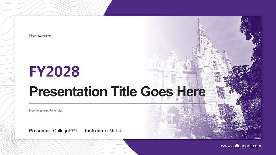 Northwestern University Academic Presentation/Research Findings Report PPT Template16:9 ratio PPT effect preview image